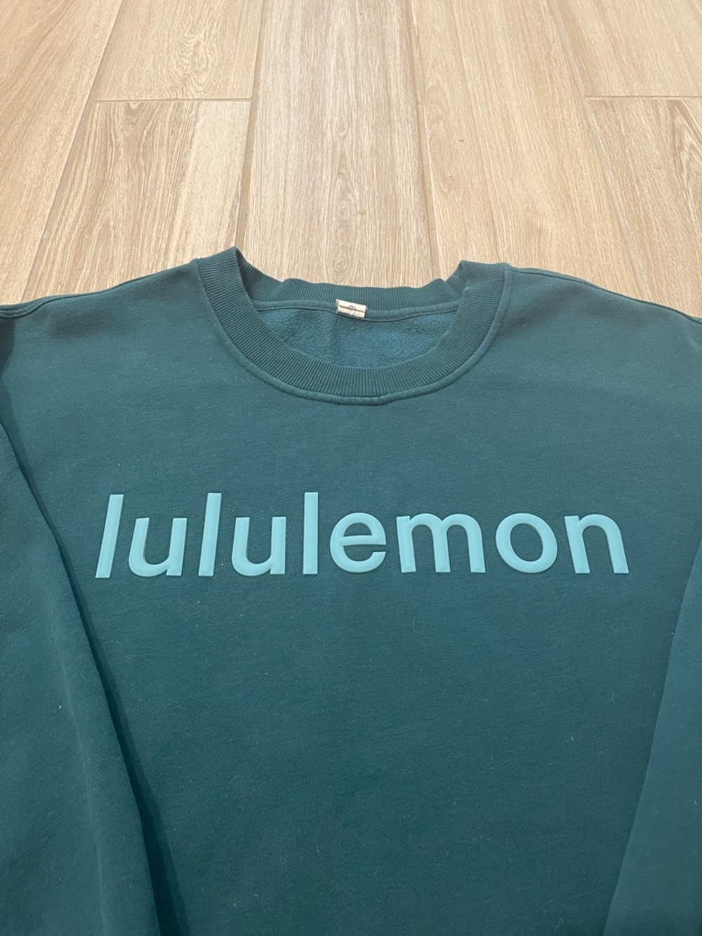 Lululemon Perfectly Oversized Fleece Crewneck Sweatshirt Storm Teal Sz 8 - Picture 6 of 10